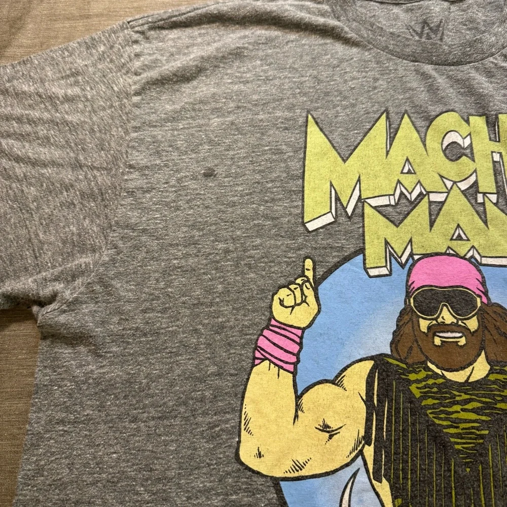 WWE WWF Macho Man Randy Savage Retro Old School Men's T-Shirt Size XL Grey - Picture 3 of 8